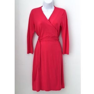 GAP Jersey Knit Bright Pink Wrap Dress
